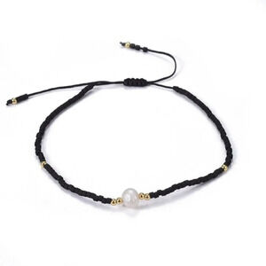Handcrafted Real Freshwater Pearl Black Japanese Glass Beads Bracelet